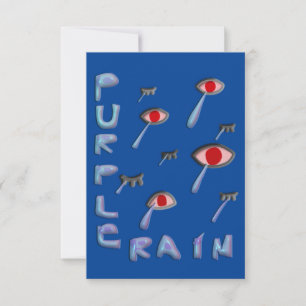 Purple Tears Rain Thank You Card