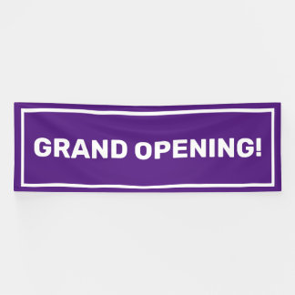 Purple template grand opening business banner