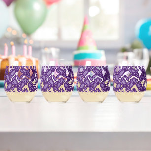 purple, textile, organism, violet, art, font, mage stemless wine glass