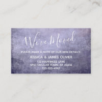 Purple Textured Grunge "We've Moved