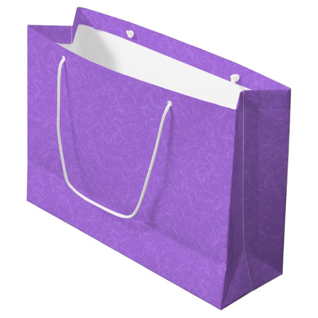 Purple textured surface with swirling pattern large gift bag (Front Angled)