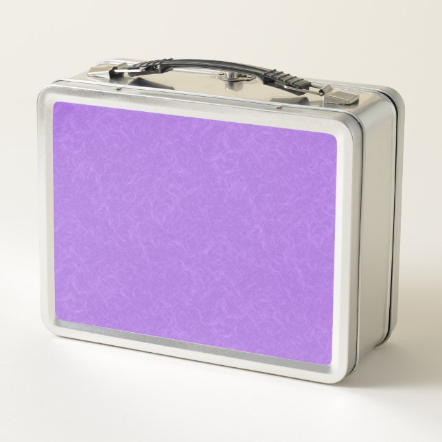 Purple textured surface with swirling pattern metal lunch box (Back)
