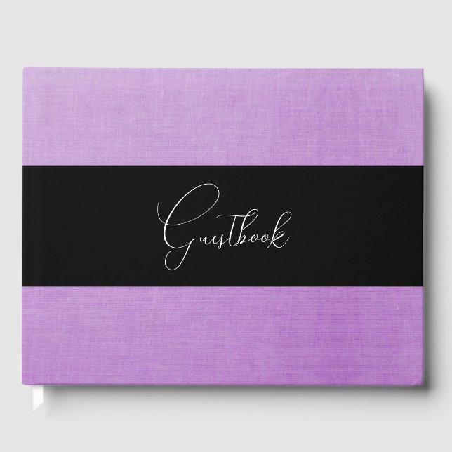 Purple Texturised Wedding Guest Book (Front)