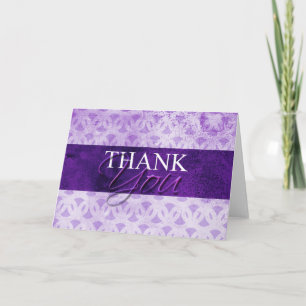 Purple Thank You Cards Artistic Blank Inside 