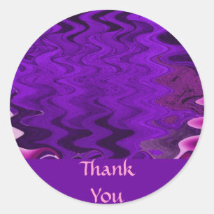 Purple Thank You Classic Round Sticker