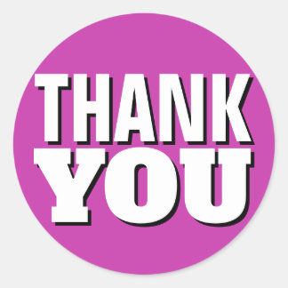 Purple Thank You Classic Round Sticker