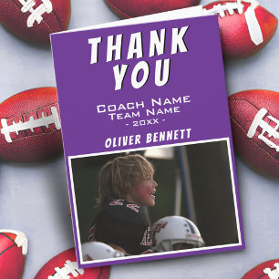 Purple Thank you Coach Card with Photo