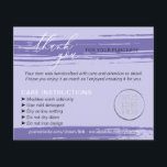 Purple Thank you Washing Tips Care Instruction Flyer<br><div class="desc">Purple Thank you Washing Tips Care Instruction</div>