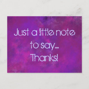 Purple Thank YOU with message Postcard