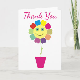Purple Thank You Yellow Face Sunflower Card