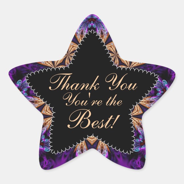 Purple Thank You | You're the Best Star Sticker (Front)
