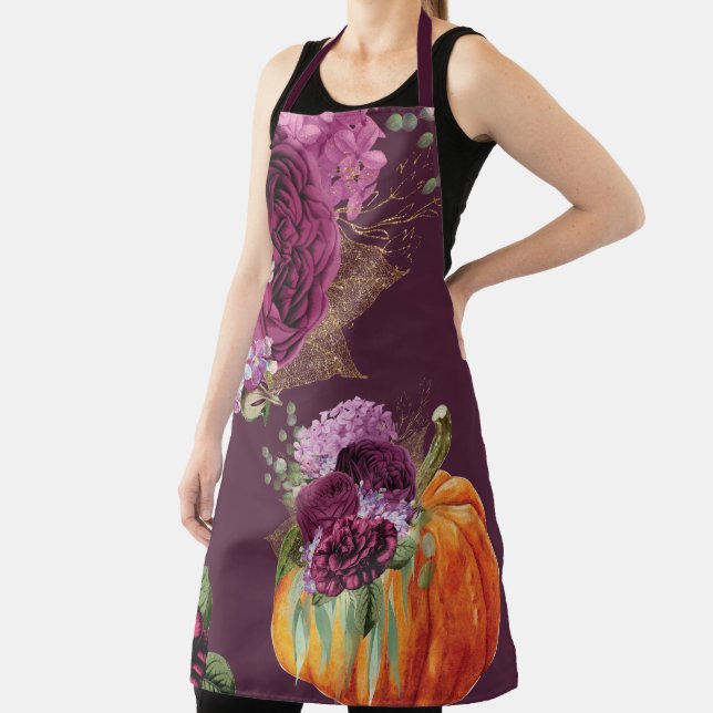 Purple Thanksgiving Pumpkin Apron (Insitu)