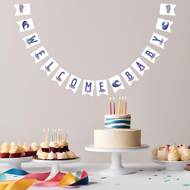 Purple theme baby shower bunting banner (Creator Uploaded)