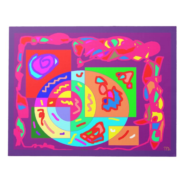 Purple themed tribal art on a notepad (Front)