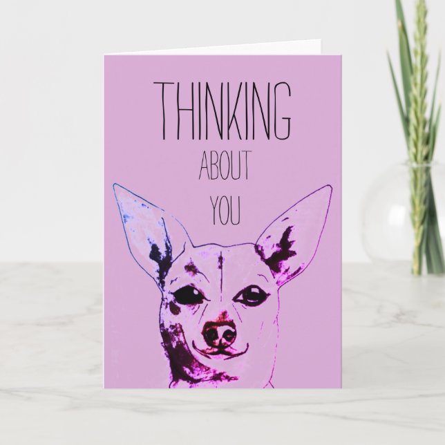 Purple Thinking of You Chihuahua Card (Front)