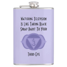 Purple Third Eye Chakra Quote Flask