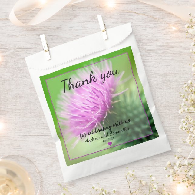 Purple Thistle  Favour Bag (Clipped)