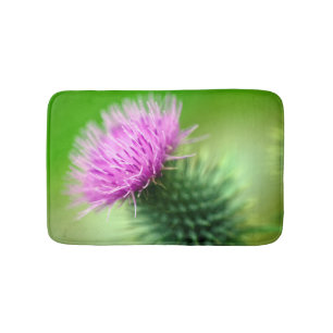 Purple thistle flower Bath mat