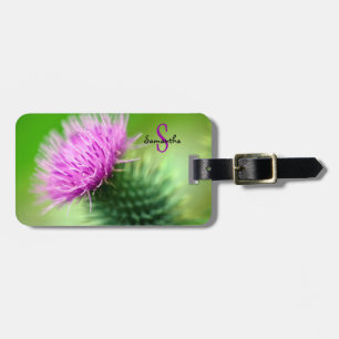 Purple Thistle Luggage tag
