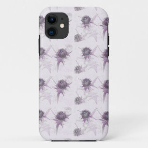 Purple thistle nature design iPhone 11 case