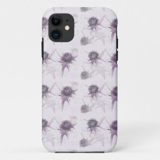 Purple thistle nature design iPhone 11 case