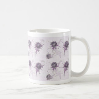 Purple thistle nature design coffee mug