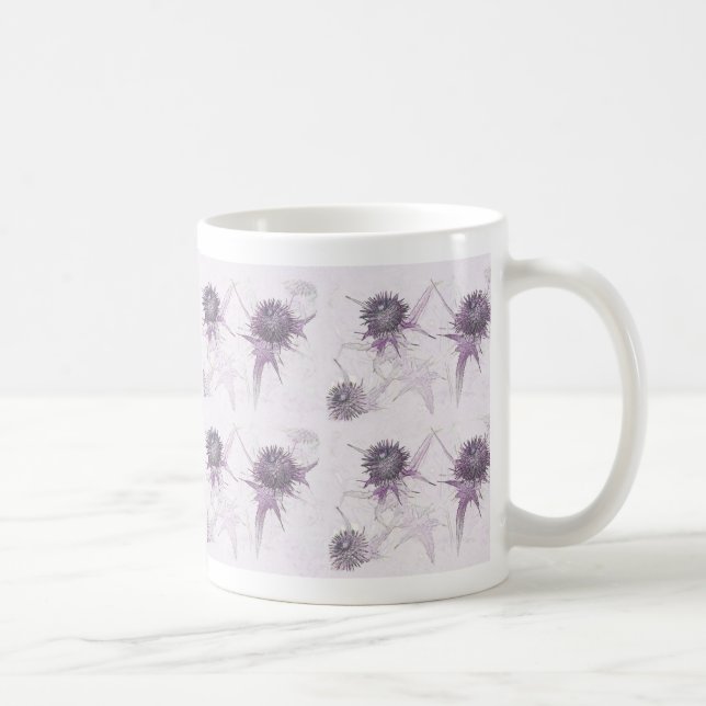 Purple thistle nature design coffee mug (Right)