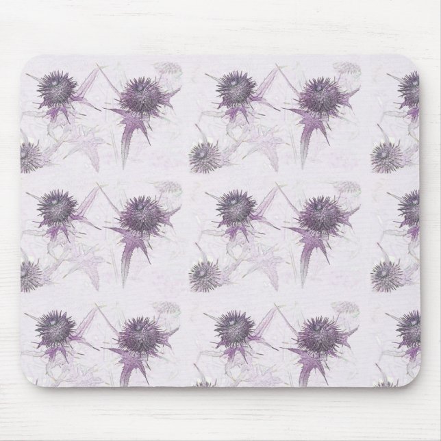Purple thistle nature design mouse pad (Front)