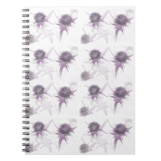 Purple thistle nature design notebook (Front)