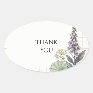 Purple Thistle Tartan Wedding Sticker