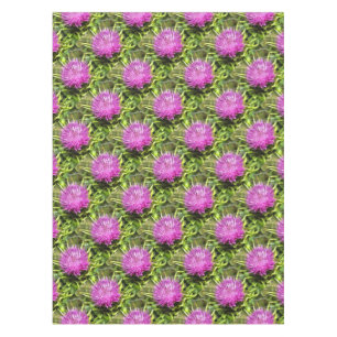 Purple Thistle Wildflower Floral Art Tablecloth