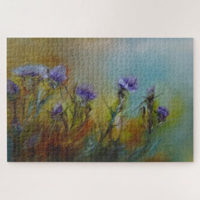 Purple Thistles Old Masters Painted  Jigsaw Puzzle (Horizontal)