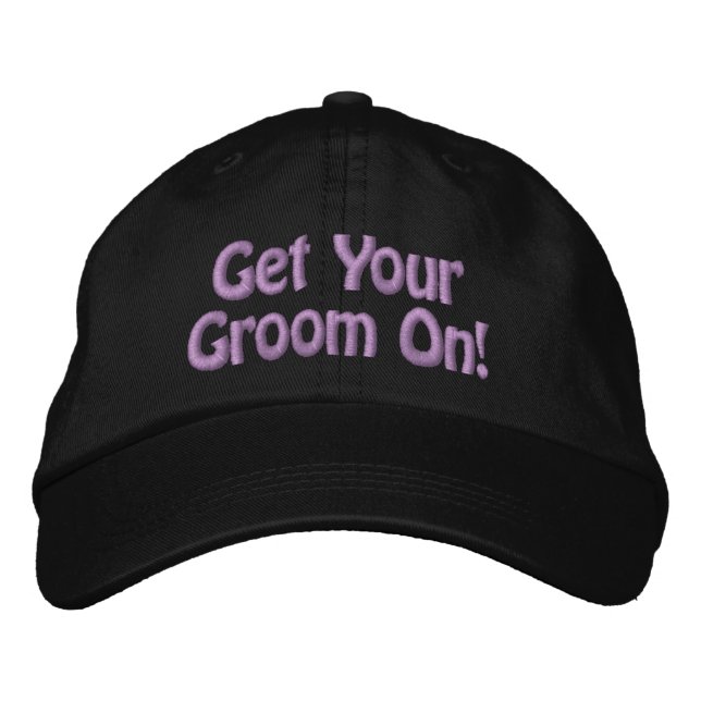 Purple Thread Get Your Groom On for Pet Groomer Embroidered Hat (Front)