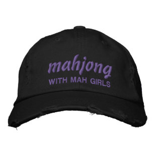 Purple Threads Personalised Mahjong with Mah Girls Embroidered Hat