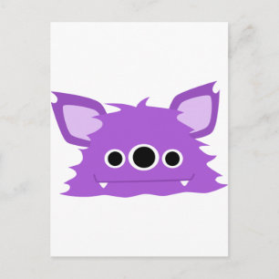 Purple Three Eyed Monster Postcard