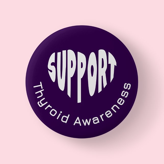 Purple Thyroid Awareness Button (Thyroid Awareness Purple)