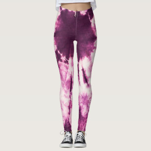 Purple Tie Dye Batik Texture Leggings
