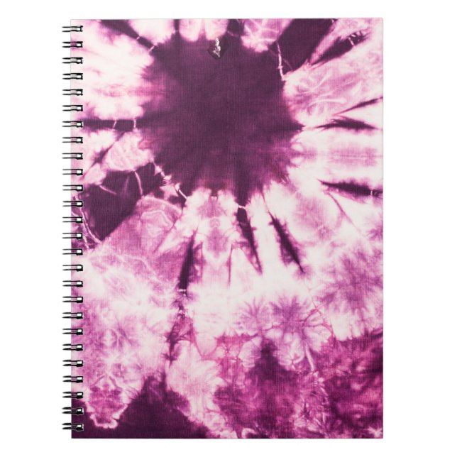 Purple Tie Dye Batik Texture Notebook (Front)
