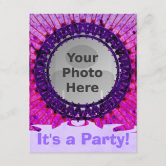 Purple Tiedye Photo Invitations