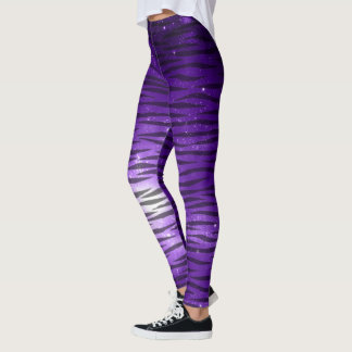 Purple Tiger design pattern leggings