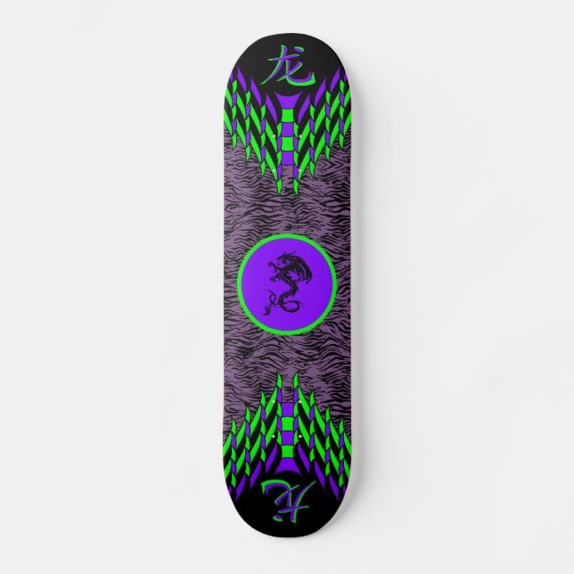 Purple Tiger Dragon Skateboard (Front)