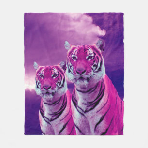 Purple Tigers Fleece Blanket