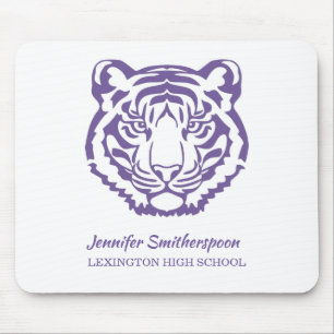 Purple Tigers Logo School Mascot Mouse Pad