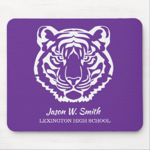 Purple Tigers Logo School Mascot Mouse Pad