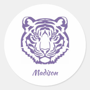 Purple Tigers School Mascot Sticker