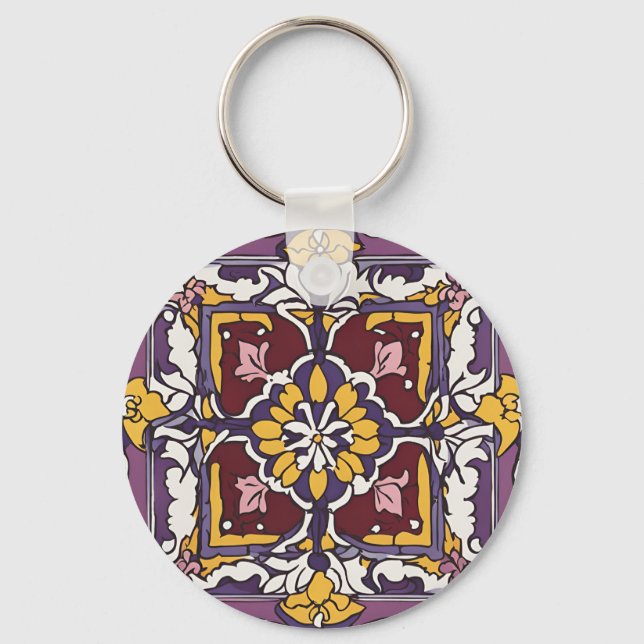 Purple Tile  Key Ring (Front)