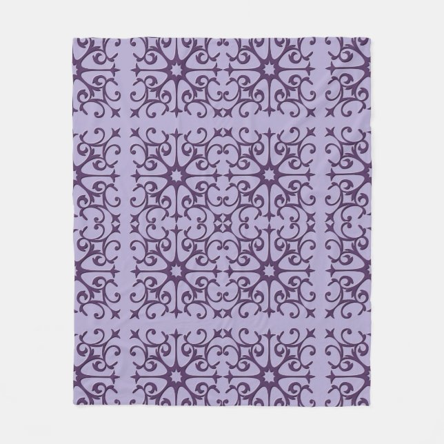 Purple Tiled Pattern Fleece Blanket (Front)