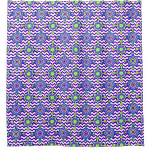 Purple Tiled Pattern Shower Curtain