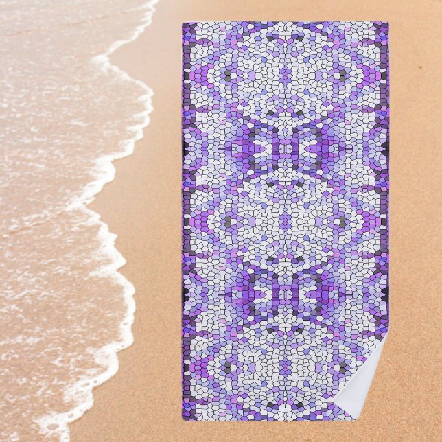 Purple tiles - mosaic, greek style,    beach towel (Creator Uploaded)