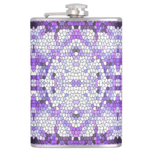 Purple tiles - mosaic, greek style,     hip flask